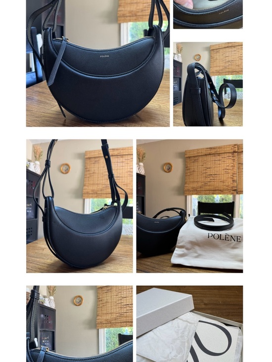 Polène Numèro Dix Black Textured Leather